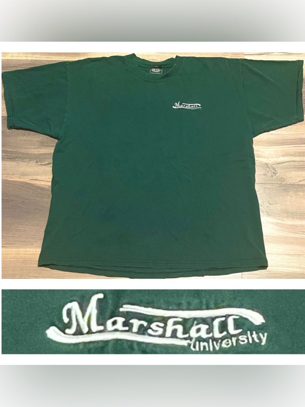 Marshall University EMBROIDERED Green Crewneck Tee!